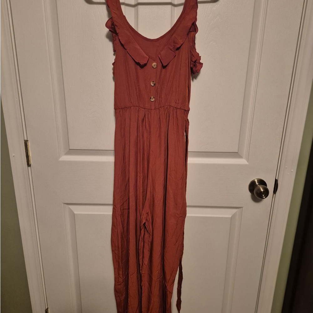 SHEIN Rust Sleeveless Jumpsuit